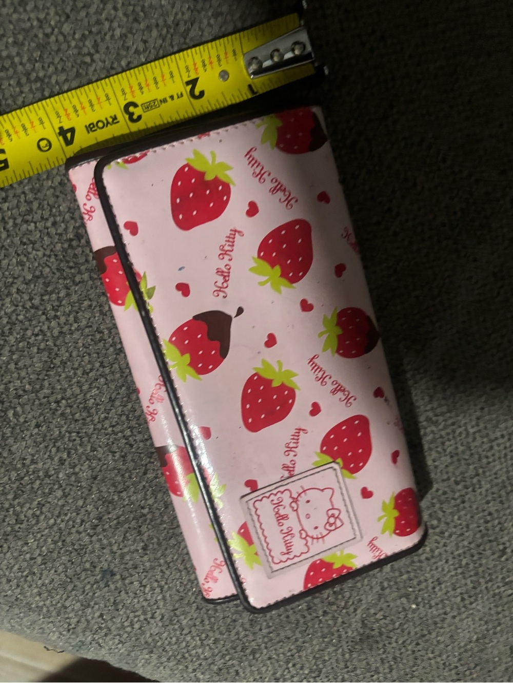 Hello kitty pink long wallet with strawberries printed all over it. 🍓🐱 - Picture 2 of 11